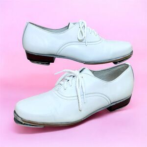 Stevens Stompers Buck Taps Clogging Shoes Womens 7M White Leather Split Sole